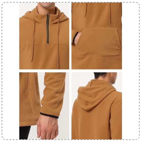 Lars Amadeus Men's Half Zip Hoodie
Drawstring Fleeced Pullover Hooded
Sweatshirt - Picture 3 of 3